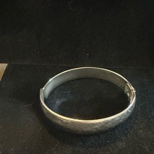 Monet Silver Fashion hinged bangle bracelet.